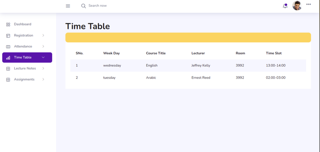 Timetable